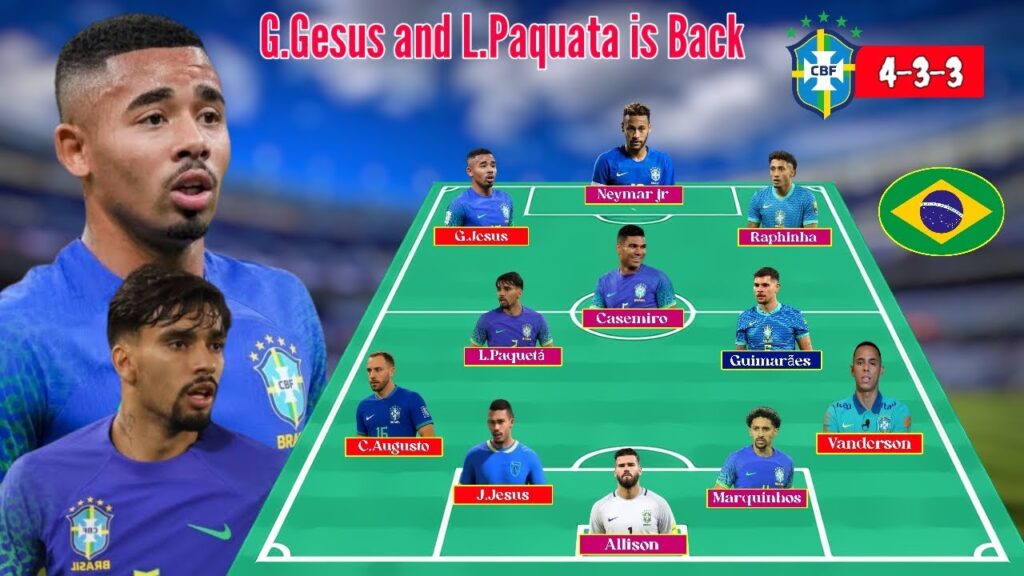 Gavriel Jesus and Lucas Paqueta Will Join Brazil Xi and will play upcoming match