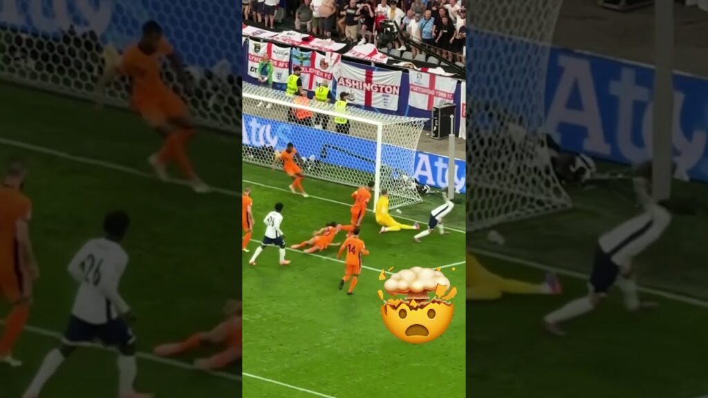 Denzel Dumfries unbelievable save vs England 😱 Euro2024 , slow motion #football #netherlands