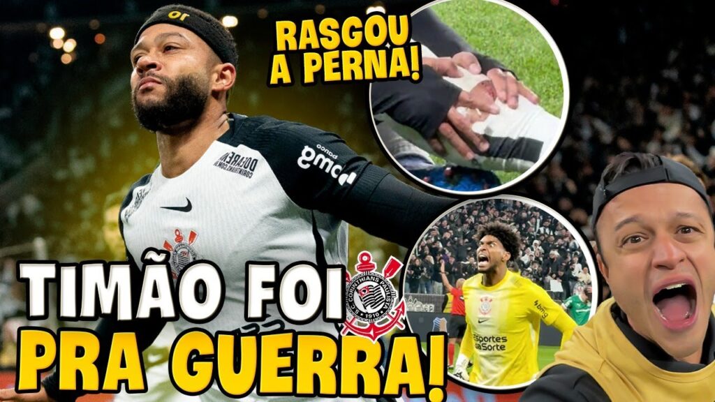 MEMPHIS DEPAY FAZ SEU 1º GOL EM CLÁSSICO COM A PERNA RASGADA! Corinthians x Palmeiras