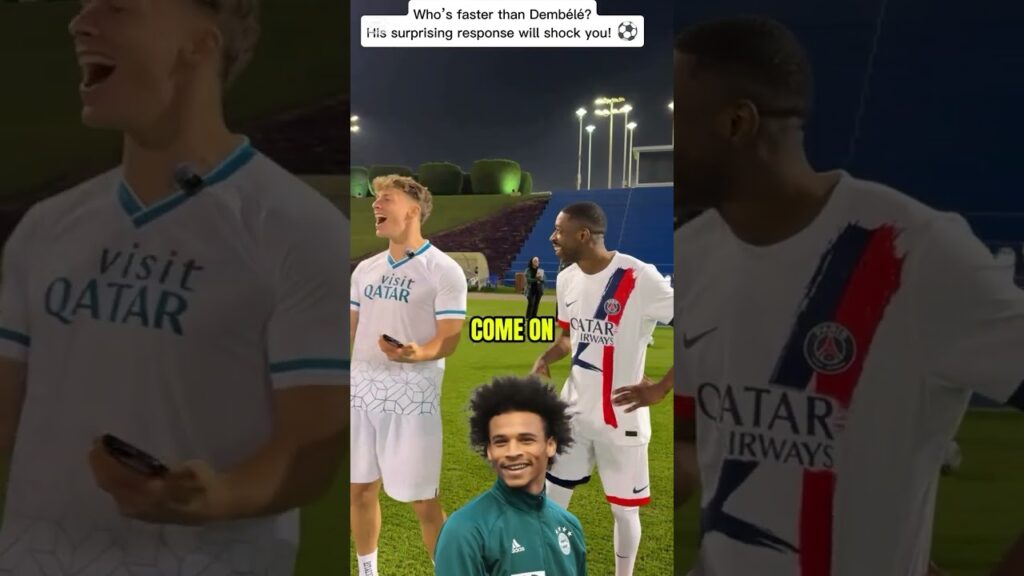 Who’s faster than Dembélé? His surprising response will shock you! ⚽💨 #shorts
