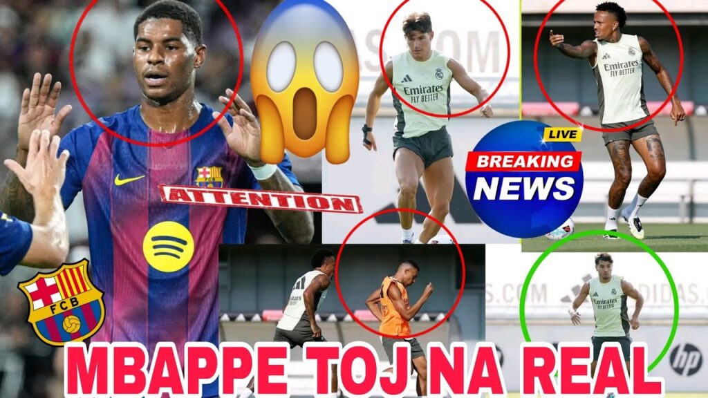 MBAPPE TOJ N'A ENTRAÎNEMENT BI HOO REGARDÉ ARDA GULAR EDER MILITAO MARCUS RASHFH PORTE LE BARCELONE