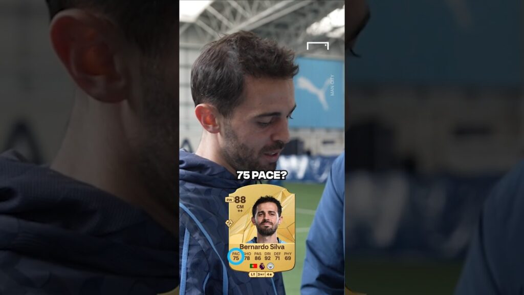 BERNARDO SILVA laughs at his FC 25 CARD 🤣 #shorts #football #soccer