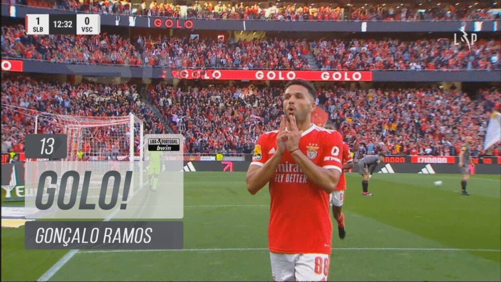 Goal | Golo Gonçalo Ramos: Benfica (1)-0 Vitória SC (Liga 22/23 #25)