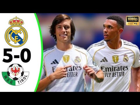 Real Madrid vs WSG Tirol 5-0 Cuplikan & Goals 2025 | Careras Debut Goals 🔥🔥