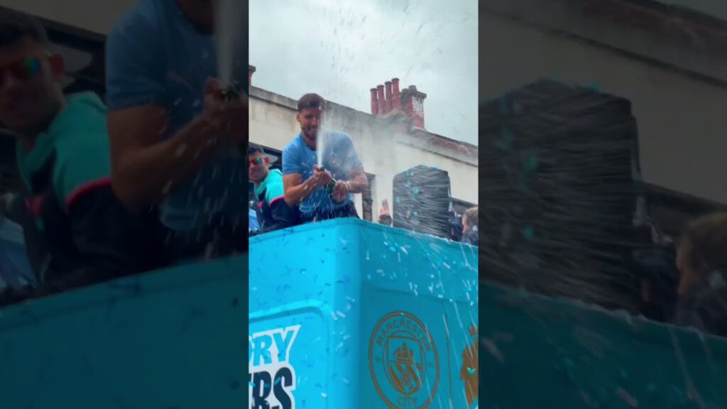 Ruben Dias SPRAYS Champagne At City Fans! 🍾 #shorts