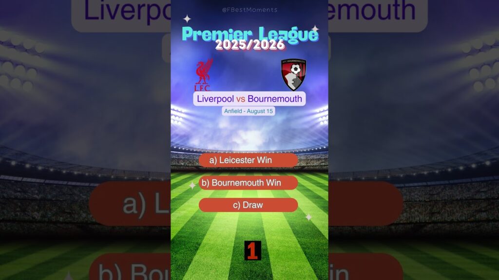 Liverpool vs Bournemouth Premier League 2025/2026 Prediction | Who Will Win? #match #prediction