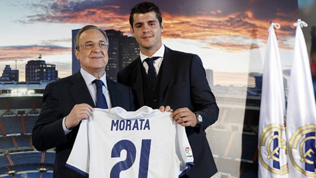 Presentación de Álvaro Morata como nuevo jugador del Real Madrid en 2016