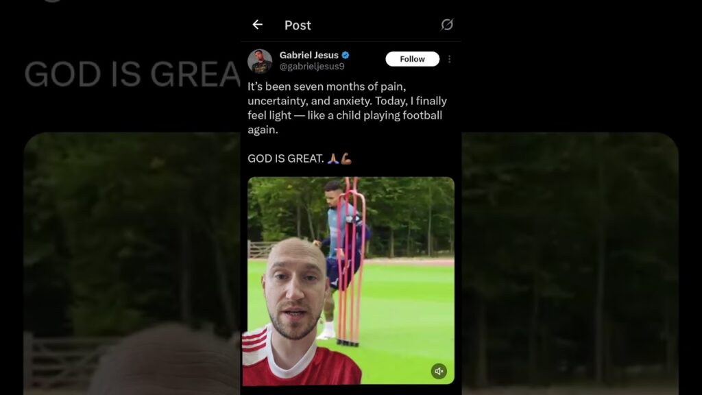 Gabriel Jesus is back in training for Arsenal #Arsenal #jesus #fyp