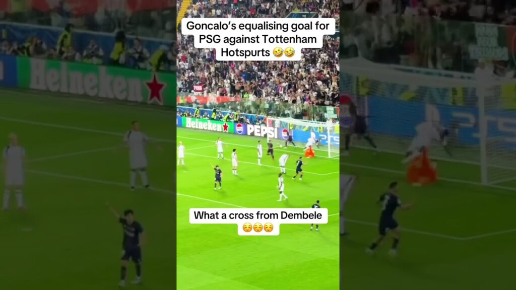 Gonçalo Ramos equalizer vs Tottenham #psg #goncaloramos #supercupfinal #psgvstottenham
