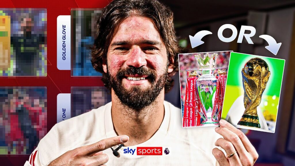Win the Premier League or the World Cup? 🏆 | Alisson Sticker Book Challenge