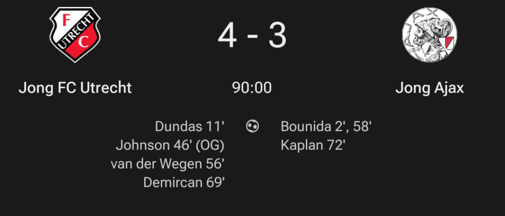 Jong Ajax loses against Jong Utrecht despite 2 penalty saves