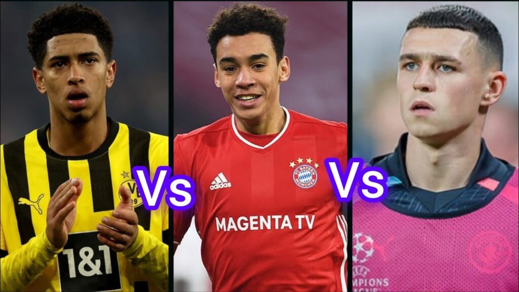 Comparison: Jude Bellingham vs Jamal Musiala vs Phil Foden