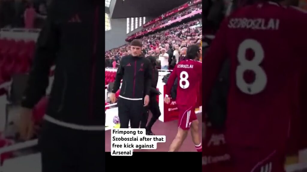 Frimpong and Leoni’s welcoming the players at full time after that stunning free kick winner