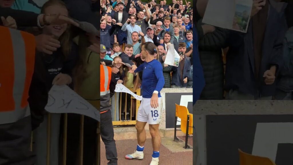 The travelling Everton fans didn't want to let Jack Grealish go after another masterclass! 🤩🔵