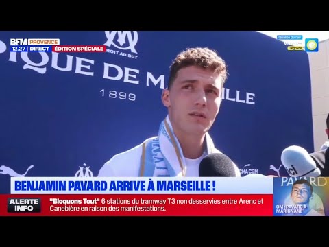 🔥L’arrivée de Benjamin PAVARD à Marseille avec les supporters 💙