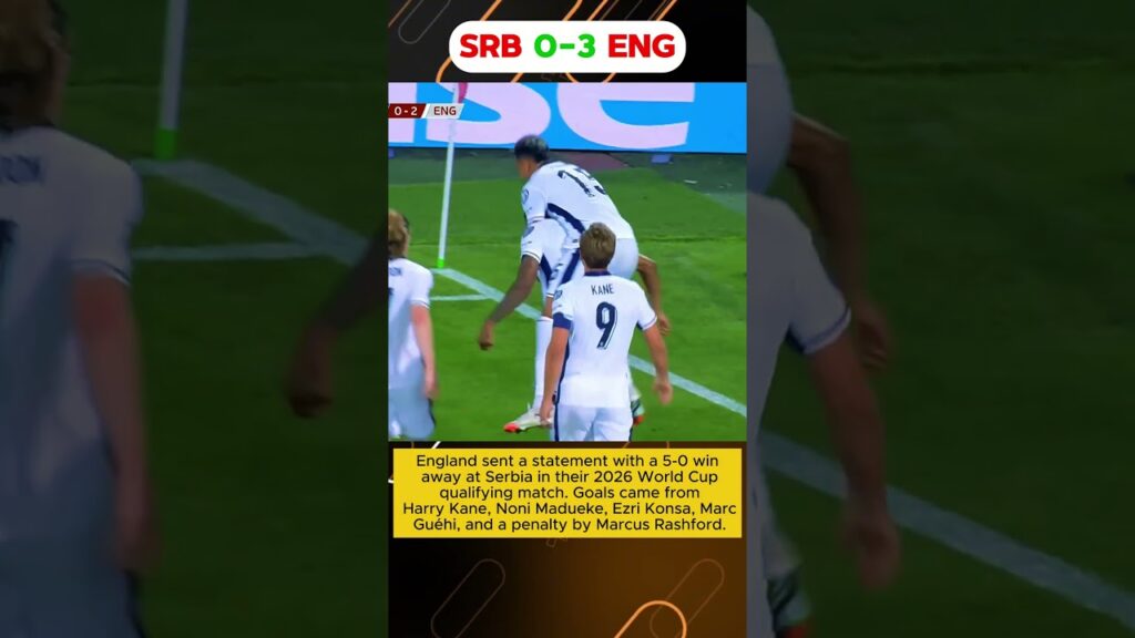 England destroy Serbia 5-0 | Kane, Madueke, Konsa, Guehi & Rashford shine! #shorts