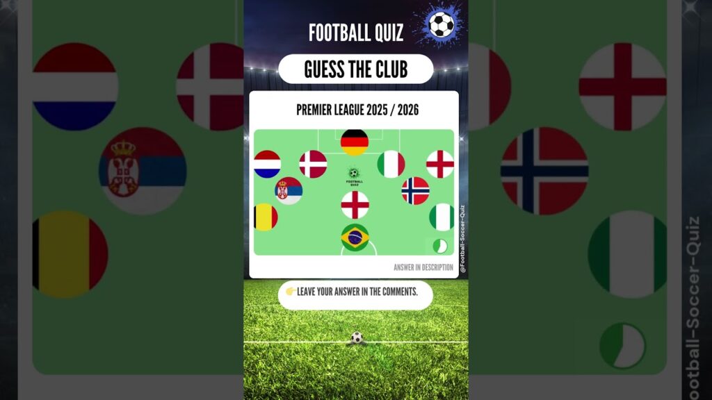 Guess the Football Club 2025 / 2026 By Player’s Nationality Quiz N°3 ⚽ | Football Trivia Guess the Football Club 2025 / 2026 By Player's Nationality Quiz N°3 ⚽ | Football Trivia