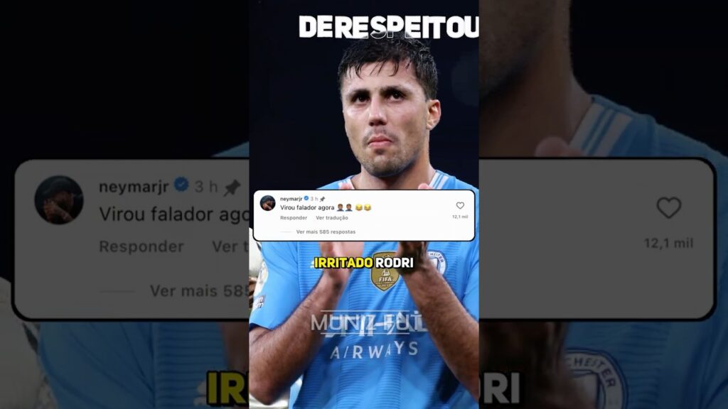Rodri irrita Neymar após criticar CR7 e Vini Jr! #rodri  #neymar  #cristianoronaldo