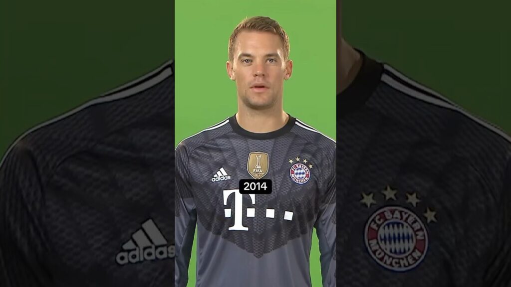 Manuel Neuer presenting himself over the years for Bayern