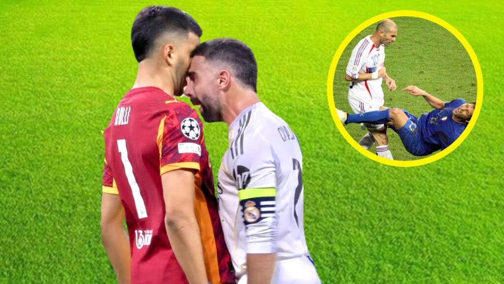 Dani Carvajal Headbutts Marseille Goalkeeper And Gets a Red Card