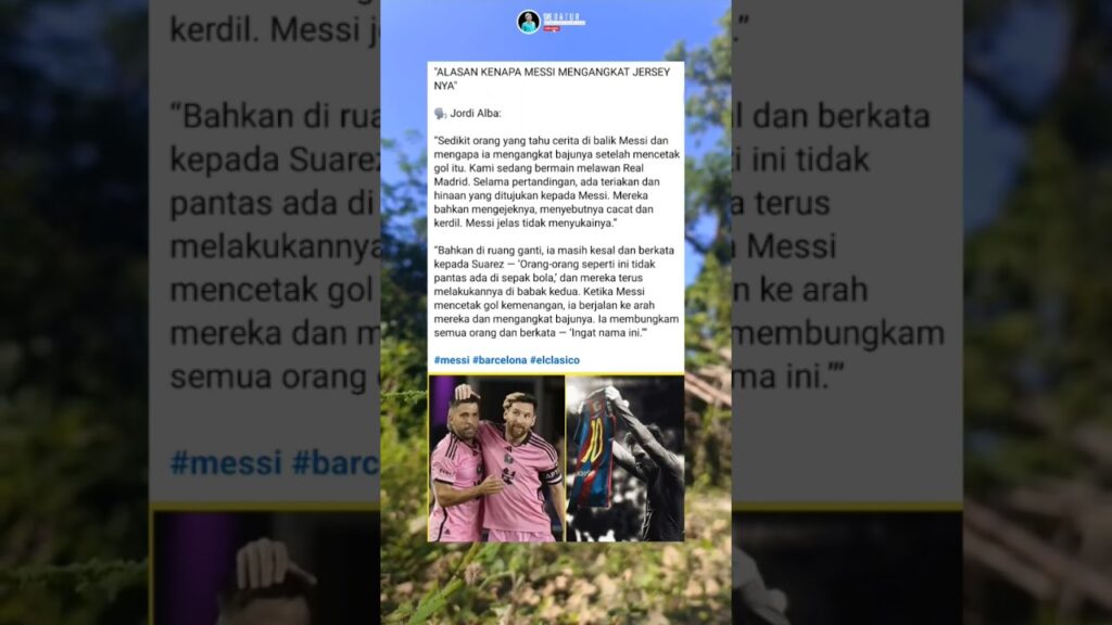 Jordi Alba tentang alasan Messi angkat Jersey nya#footballnews #football #beritabola #kabarbola