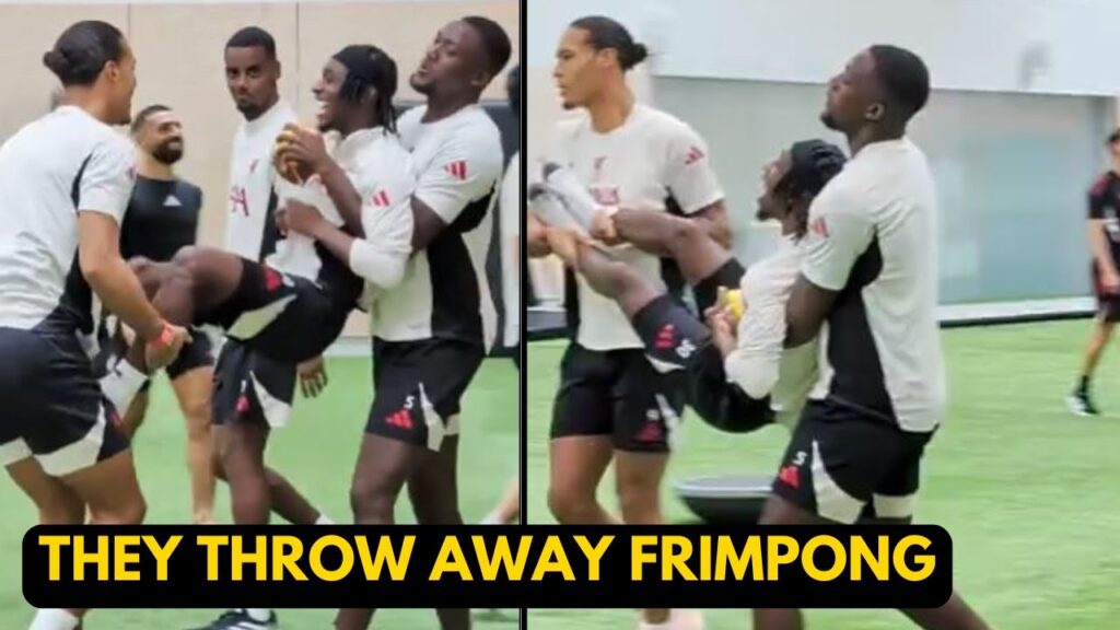 Van Dijk & Konate DID THIS to Jeremy Frimpong during energetic training session before Everton match