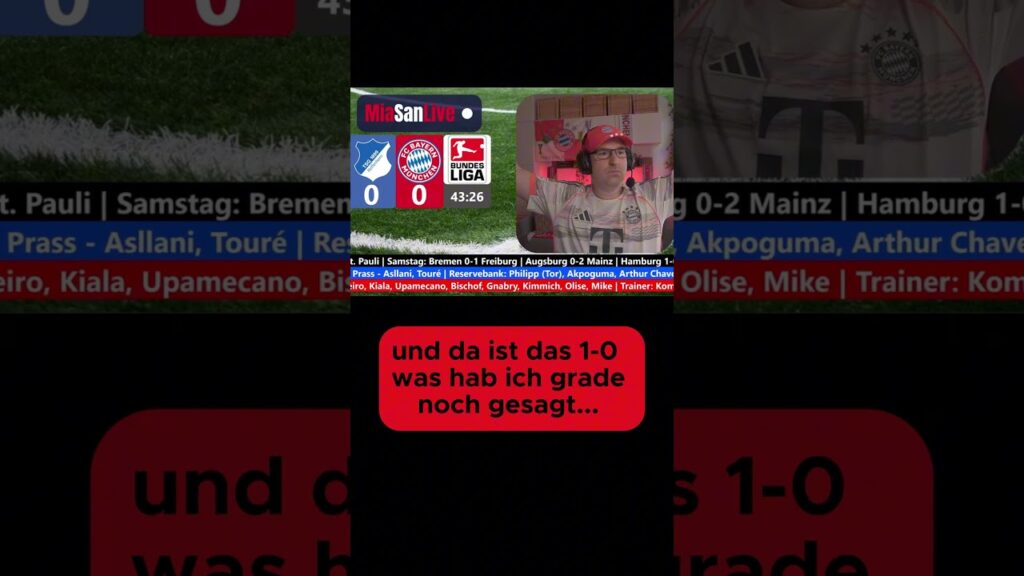 ⚽ Tor Harry Kane zum 1-0 gegen TSG Hoffenheim🔴⚪ #fcbayernmünchen #bundesliga #tsghoffenheim
