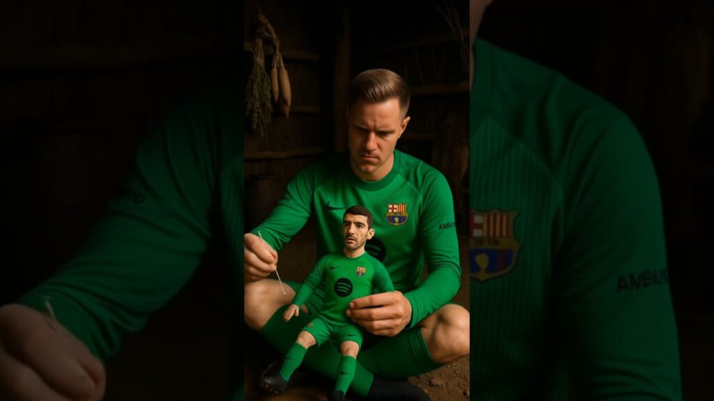 Ter Stegen le hace vodoo a Joan García para que se rompa el menisco y se lesione!