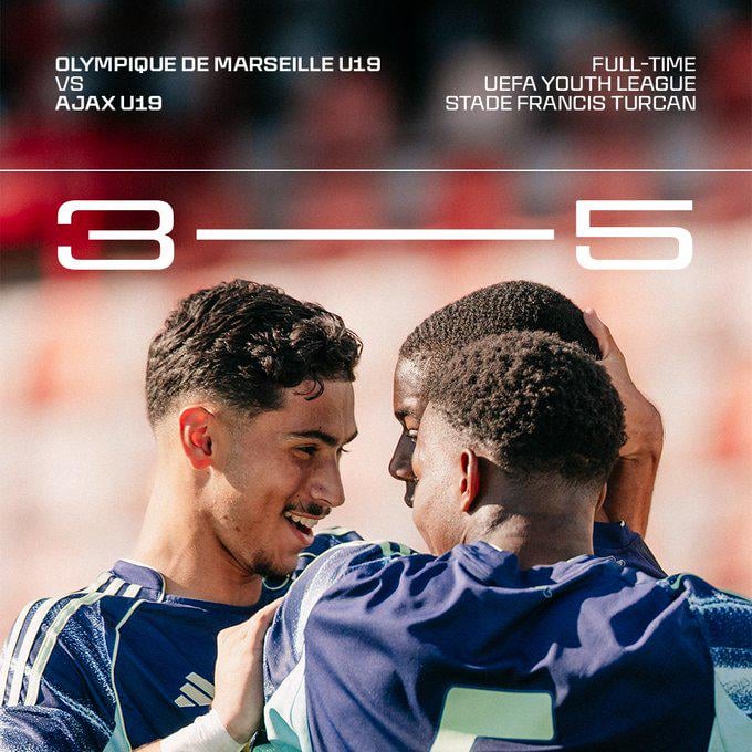 Ajax U19 set a good example, beating Marseille U19 3–5 in the UEFA Youth League after trailing 3–1 after just 35 minutes.