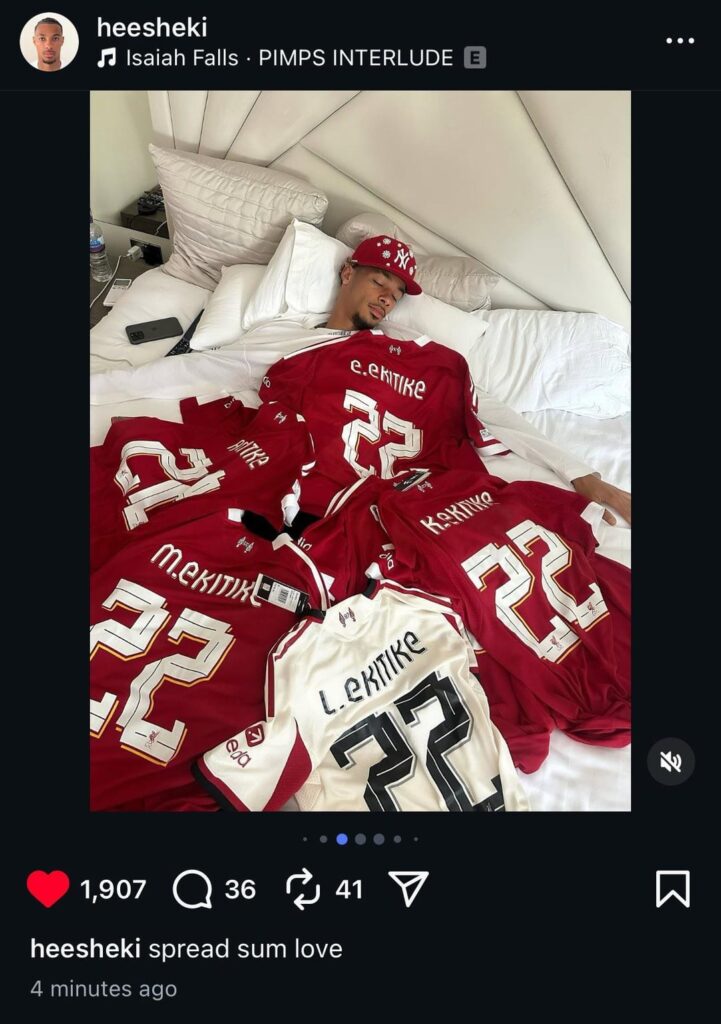 Ekitike’s instagram posts>>