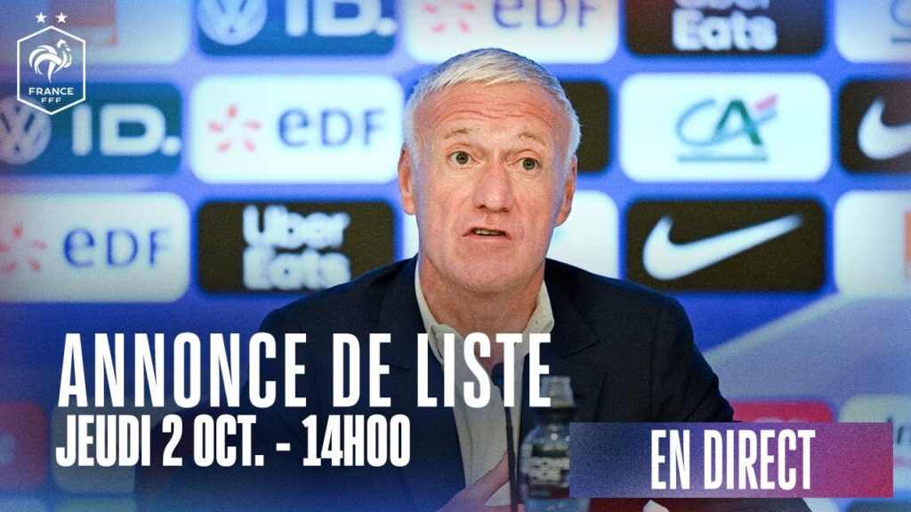 L’annonce de liste et la conférence de Didier Deschamps en direct (14h00) I Équipe de France 2025 L'annonce de liste et la conférence de Didier Deschamps en direct (14h00) I Équipe de France 2025