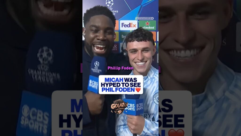 Micah was so excited to interview his friend Phil Foden 🥹
