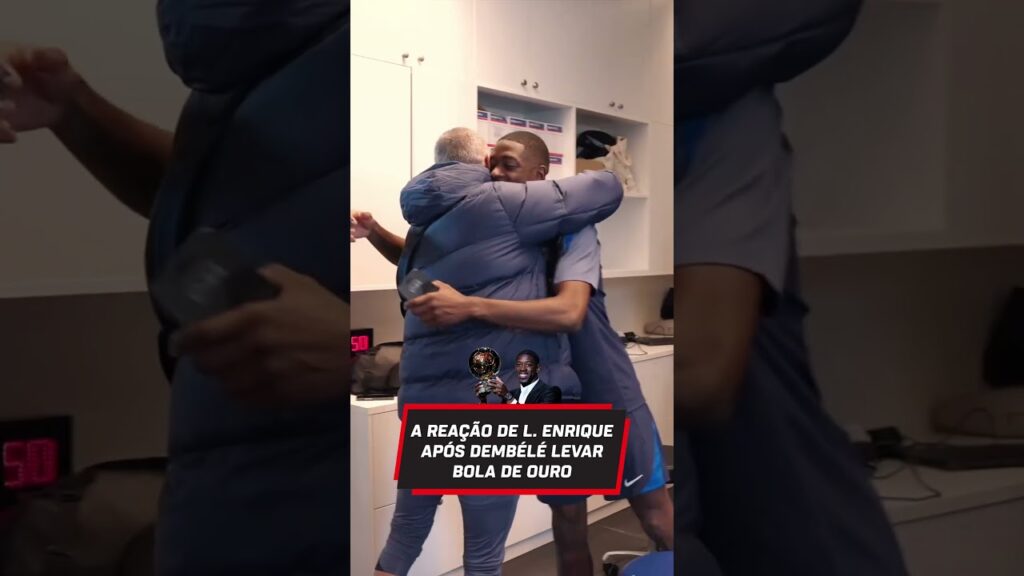 A REAÇÃO DE LUIS ENRIQUE APÓS DEMBÉLÉ LEVAR BOLA DE OURO 🤩 #shorts