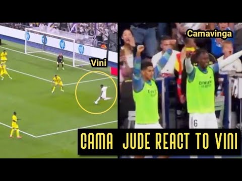 Bellingham, Camavinga Reaction to Vinicius jnr. goal against Villarreal!  #Realmadridnews #laliga
