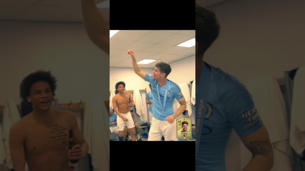 John Stones dancing 🌟 in the dressing room after crowned champions #fcmobile #fcmobileid #fifamobile