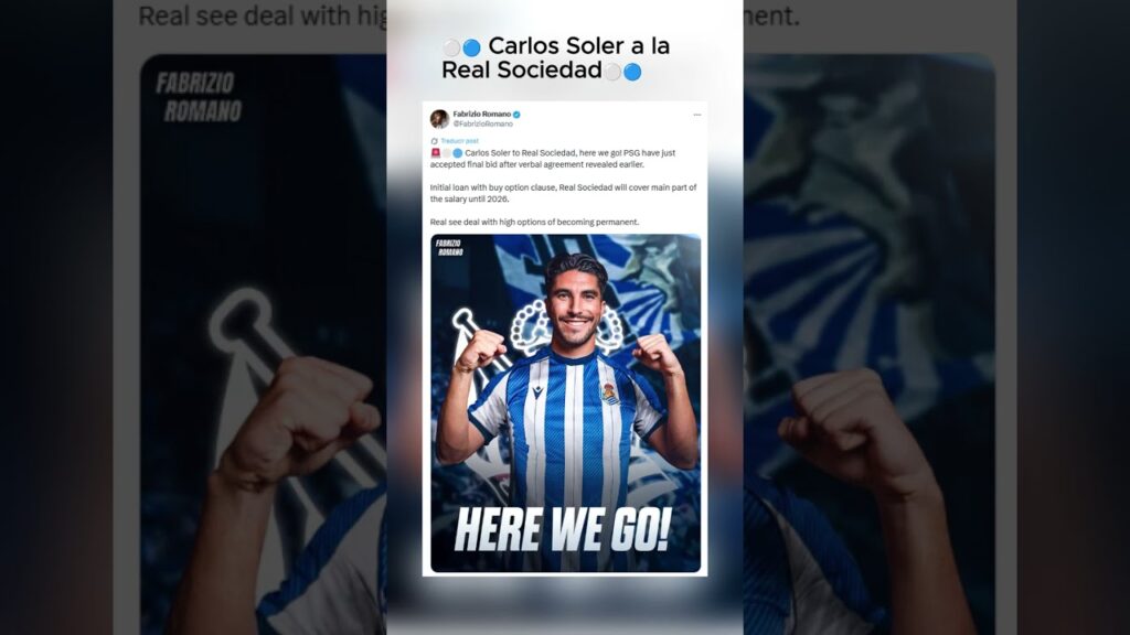 Carlos Soler a la Real Sociedad 👀 #futbol #carlossoler #psg #realsociedad #shorts