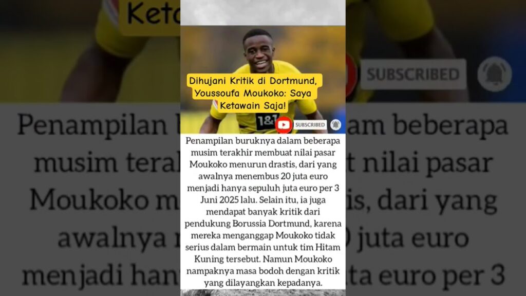 Dihujani Kritik di Dortmund, Youssoufa Moukoko: Saya Ketawain Saja! #moukoko #borussiadortmund
