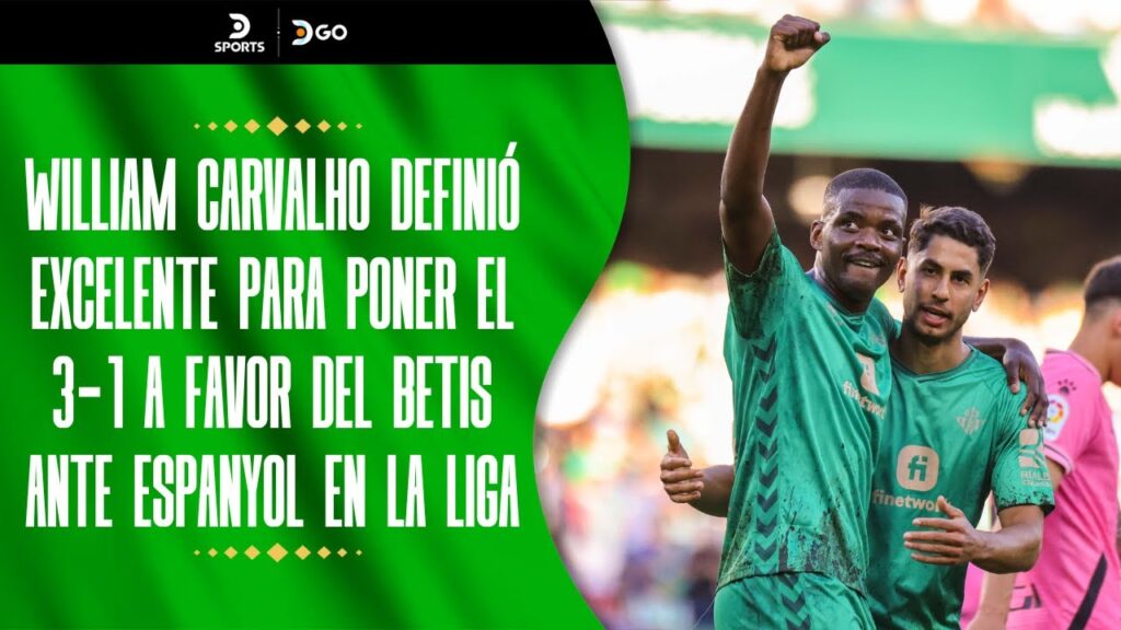 William #CARVALHO definió excelente para poner el 3-1 a favor del #BETIS ante #ESPANYOL en #LALIGA