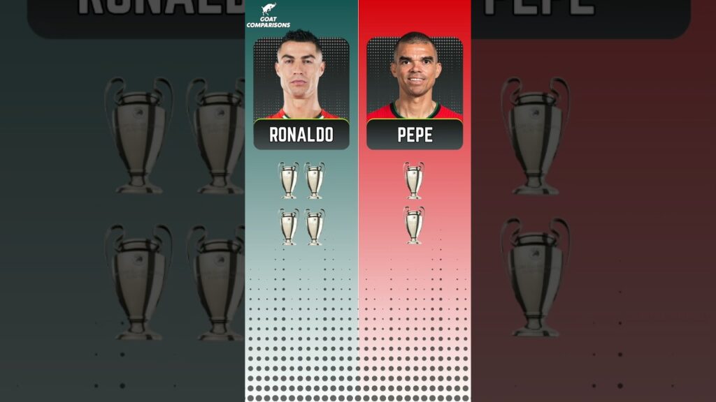 Cristiano Ronaldo 🇵🇹 vs Pepe 🇵🇹 All UCL Trophies ☠️ #shortsfeed #ronaldo #trending