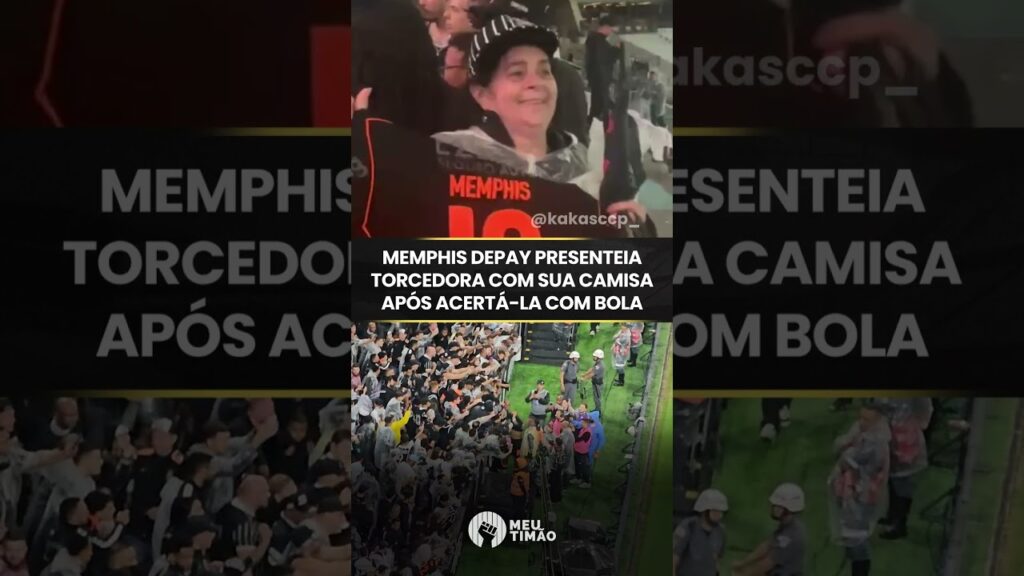 MEMPHIS PRESENTEIA TORCEDORA COM SUA CAMISA APÓS ACERTÁ-LA COM A BOLA
