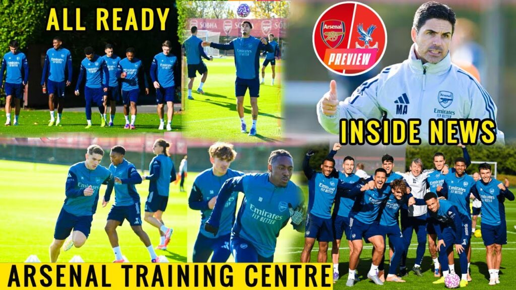 Arsenal Training Today:Gyökeres, Eze, Rice, and Gabriel Jesus All Back Ahead of Crystal Palace Clash