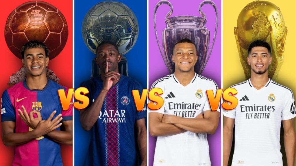 Comparison: Lamine Yamal vs Ousmane Dembélé vs Kylian Mbappé vs Jude Bellingham