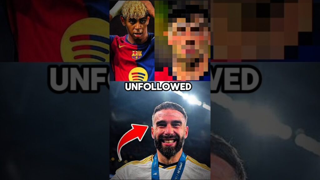 Lamine yamal and pedri just unfollowed Dani Carvajal on Instagram after el Clasico fight