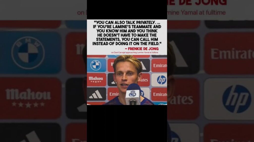 Frenkie de Jong reacts to Carvajal–Yamal clash after full-time whistle #frenkiedejong #fcbarcelona