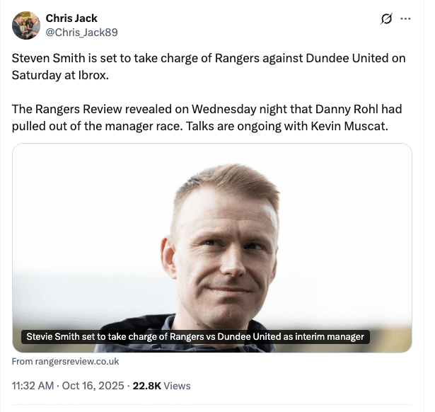 Stevie Smith in charge of Saturday