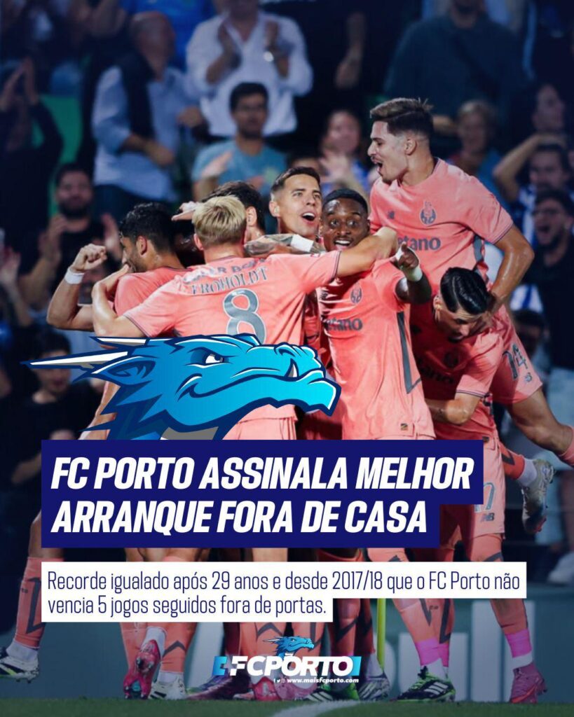 Porto soma cinco triunfos consecutivos fora de casa 💙