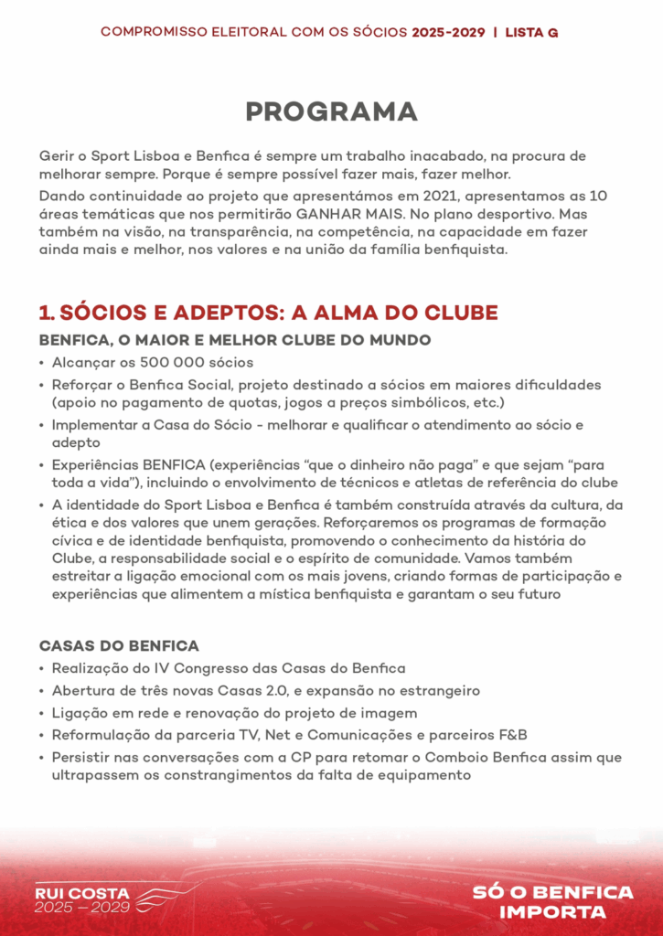 Programa Eleitoral de Rui Costa