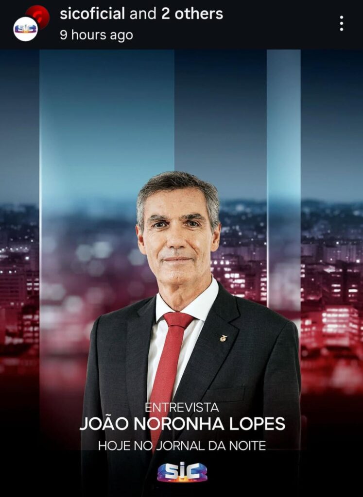 Para quem estiver interessado, hoje na SIC