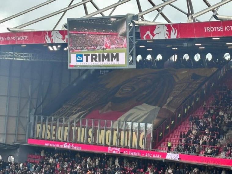 Tifo from the Away fans in Enschede