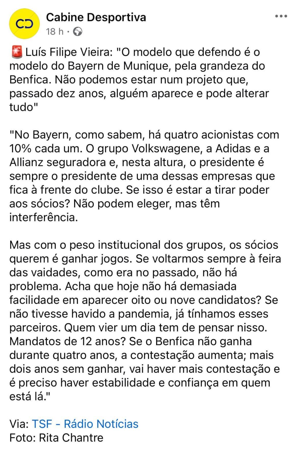 Grave! Vieira admite que quer tirar poder aos sócios!!